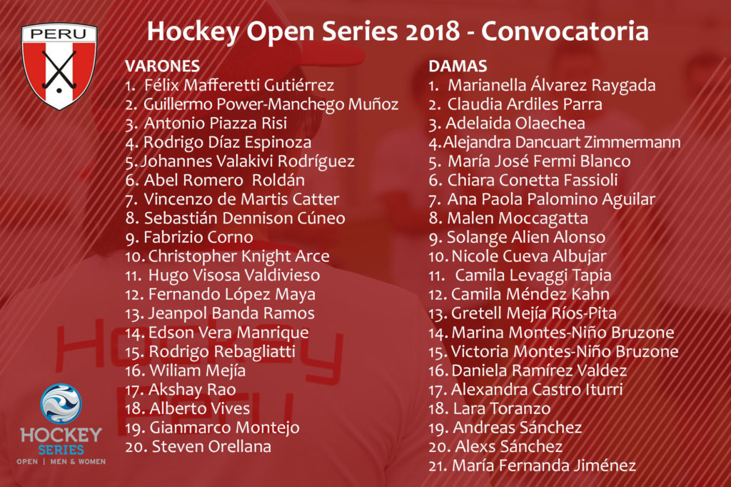 Perú convoca a 41 jugadores para afrontar el Hockey Open Series