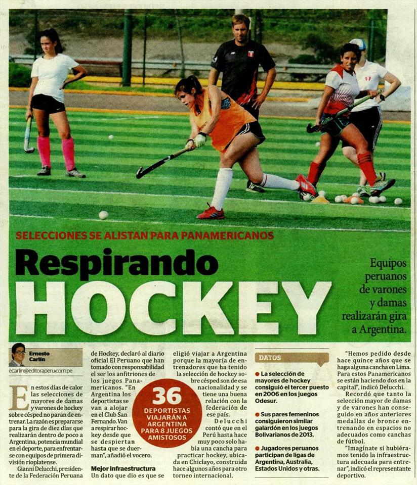 Diario «El Peruano» destaca la preparación de los seleccionados de hockey rumbo a Lima 2019